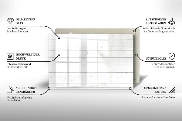 Skleněná deska za sporák Moderní světlé desky