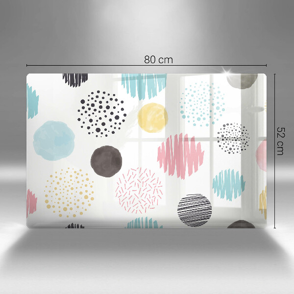 Skleněná deska za sporák Malované tvary