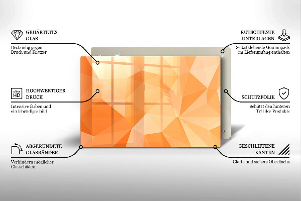 Skleněná deska za sporák Geometrické pozadí
