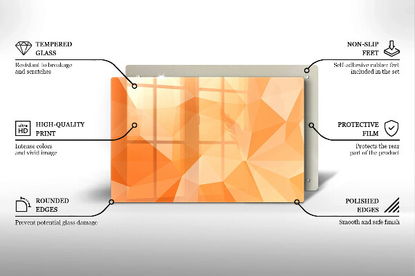 Skleněná deska za sporák Geometrické pozadí