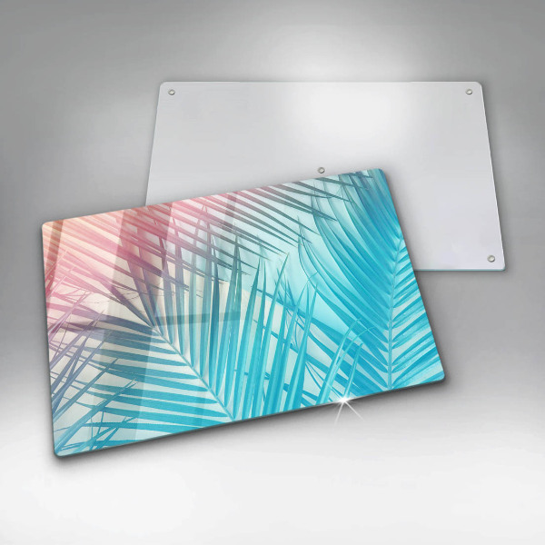 Skleněná deska za sporák Pastelové listy