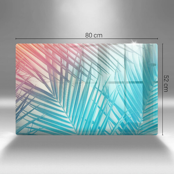 Skleněná deska za sporák Pastelové listy