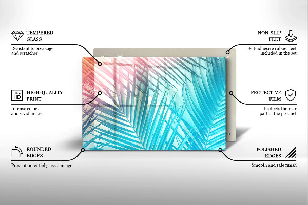 Skleněná deska za sporák Pastelové listy
