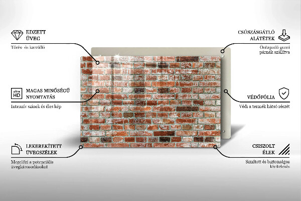 Skleněná deska za sporák Stará cihlová zeď