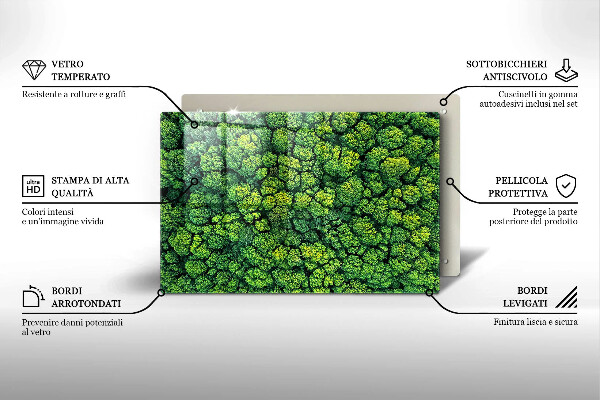 Skleněná deska za sporák Přírodní mechová rostlina