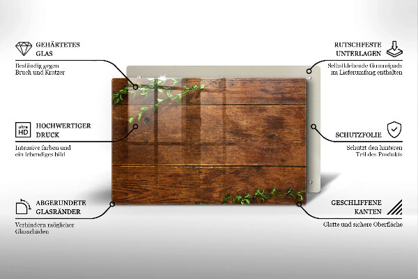 Skleněná deska za sporák Dřevěné desky a listy