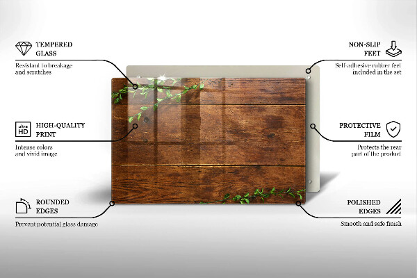 Skleněná deska za sporák Dřevěné desky a listy