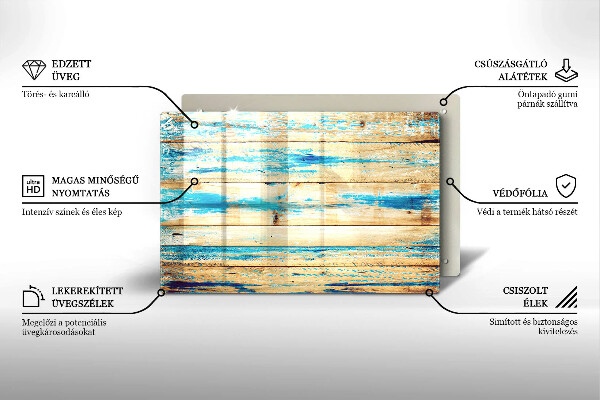 Skleněná deska za sporák Retro dřevěné desky