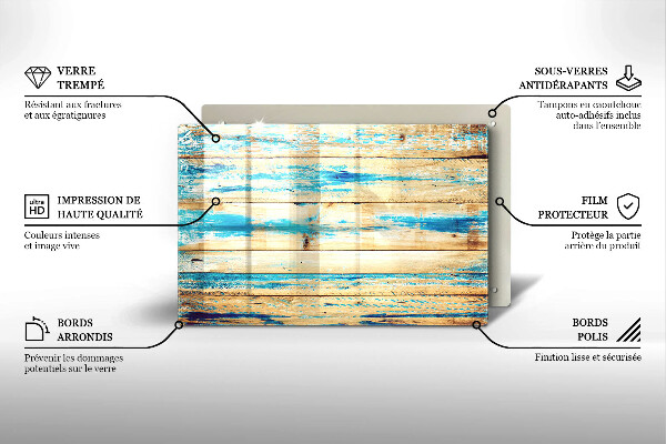 Skleněná deska za sporák Retro dřevěné desky