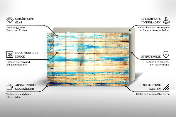 Skleněná deska za sporák Retro dřevěné desky