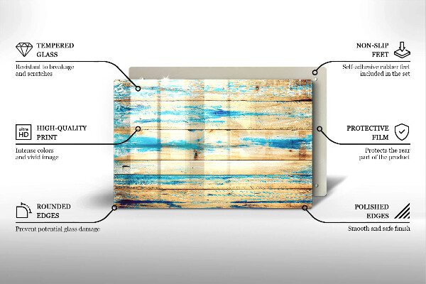 Skleněná deska za sporák Retro dřevěné desky