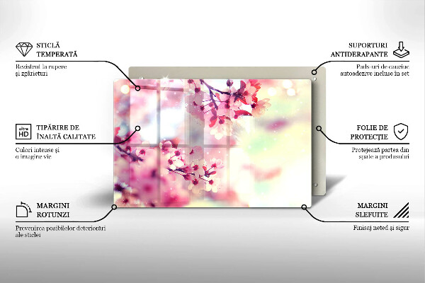 Skleněná deska za sporák Příroda jabloňové květy