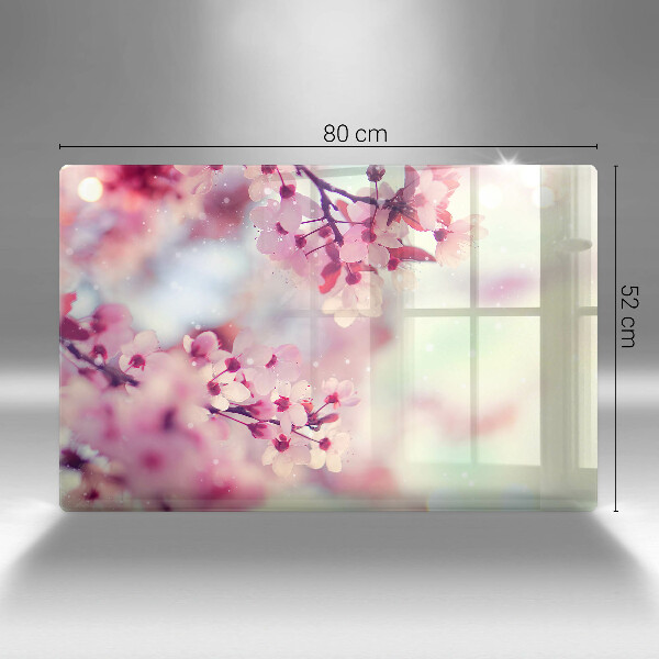 Skleněná deska za sporák Příroda jabloňové květy