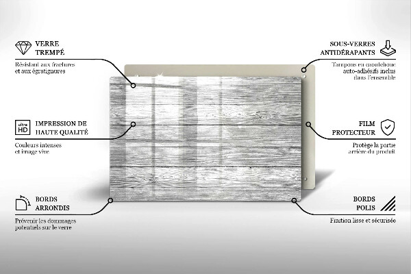 Skleněná deska za sporák Staré dřevěné desky