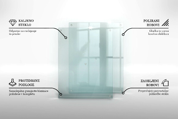 Skleněná průhledná deska za sporák 2x40x52 cm