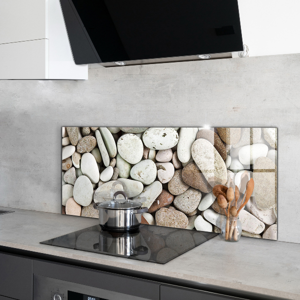 Kuchyňský skleněný panel Kamenitá pláž