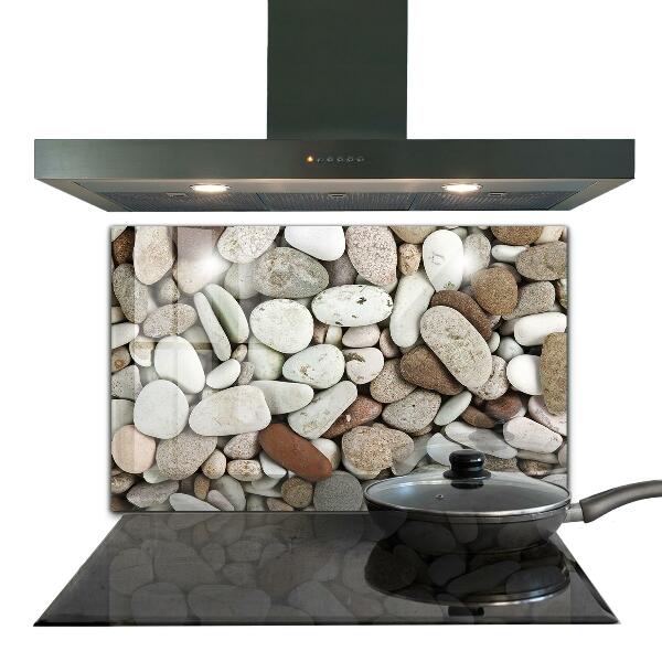 Kuchyňský skleněný panel Kamenitá pláž