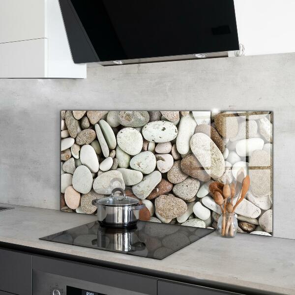 Kuchyňský skleněný panel Kamenitá pláž