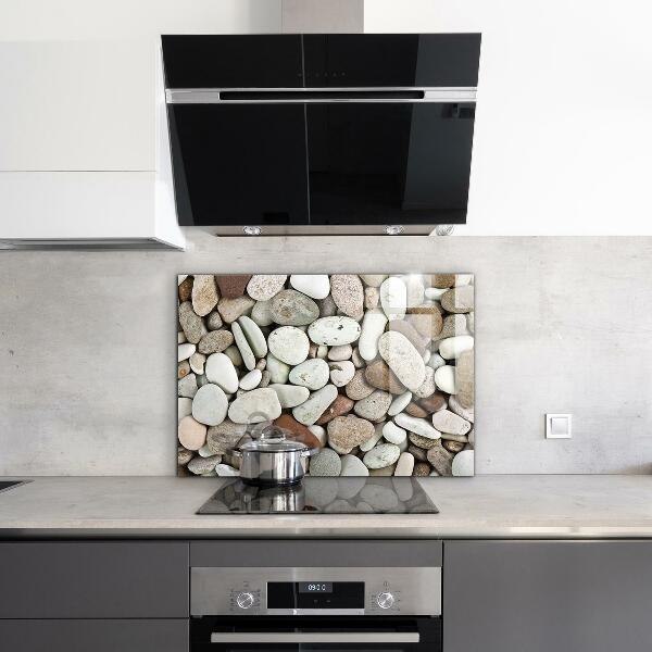 Kuchyňský skleněný panel Kamenitá pláž