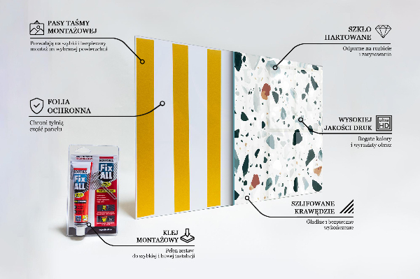 Skleněný panel Gray quartz terrazzo textura