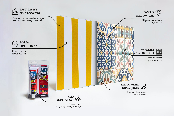 Skleněné obklady do kuchyně Portugalské mozaikové ozdoby