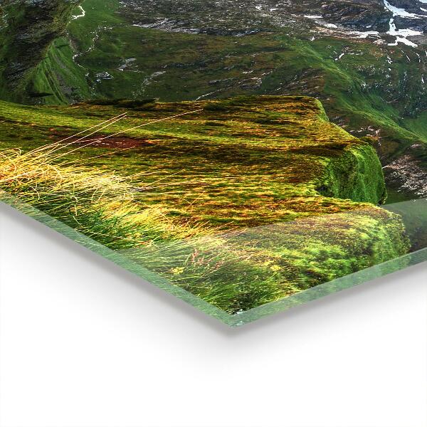 Skleněný panel Východ slunce mountain glade