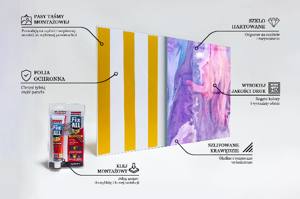 Skleněný panel Růžová abstrakce