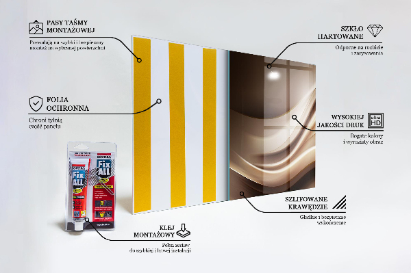 Skleněný panel Abstrakce energetických vln