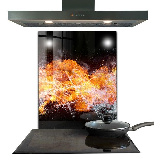 Skleněný panel Boj živlů ohnivá voda