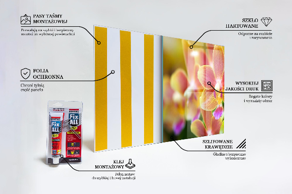Skleněný panel Oranžová orchidej