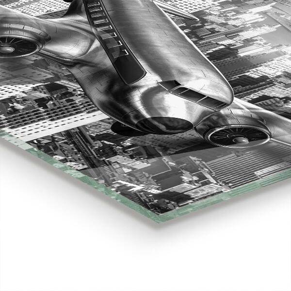 Skleněný panel Letadlo nad new yorkem