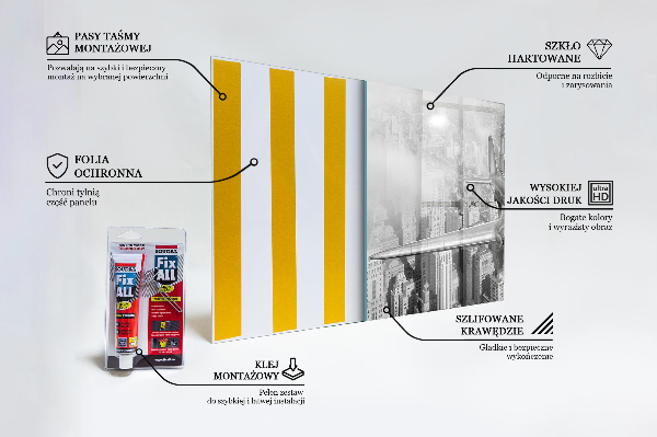 Skleněný panel Letadlo nad new yorkem