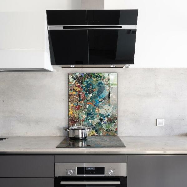 Skleněné obklady do kuchyně Olejová barva textury