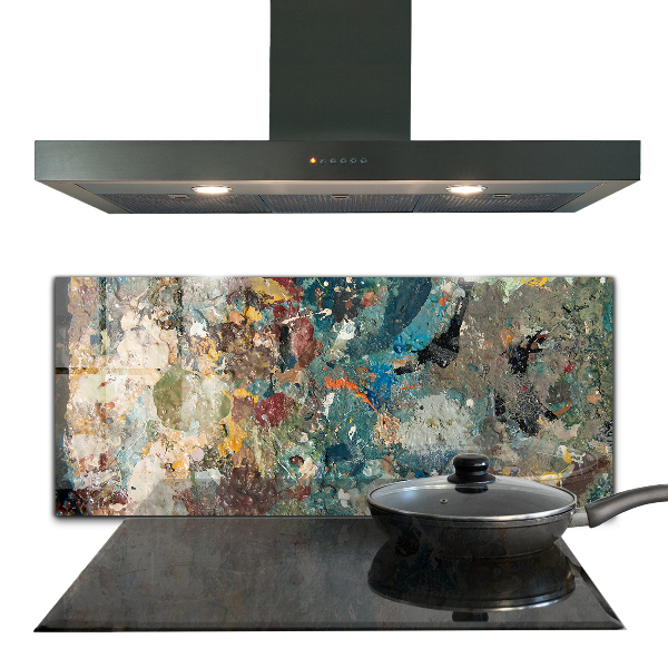 Skleněné obklady do kuchyně Olejová barva textury