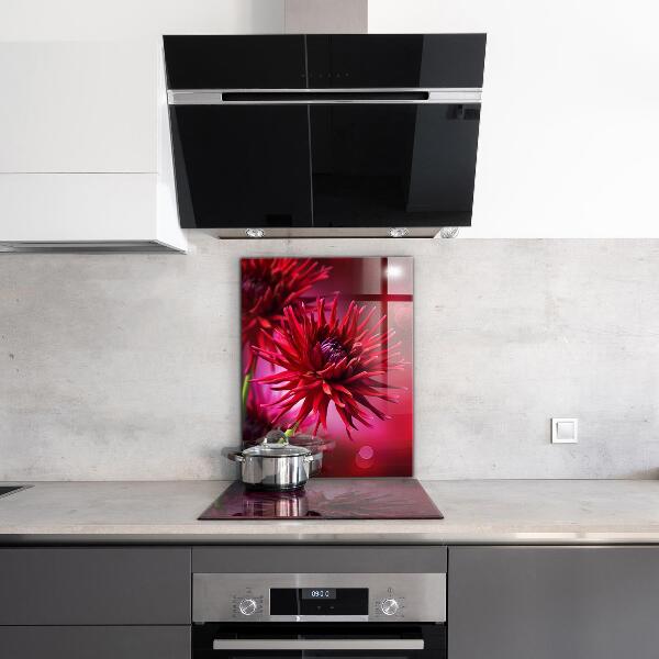 Skleněný panel Červený květ dahlia