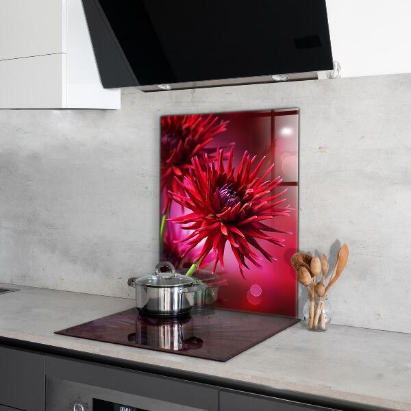 Skleněný panel Červený květ dahlia