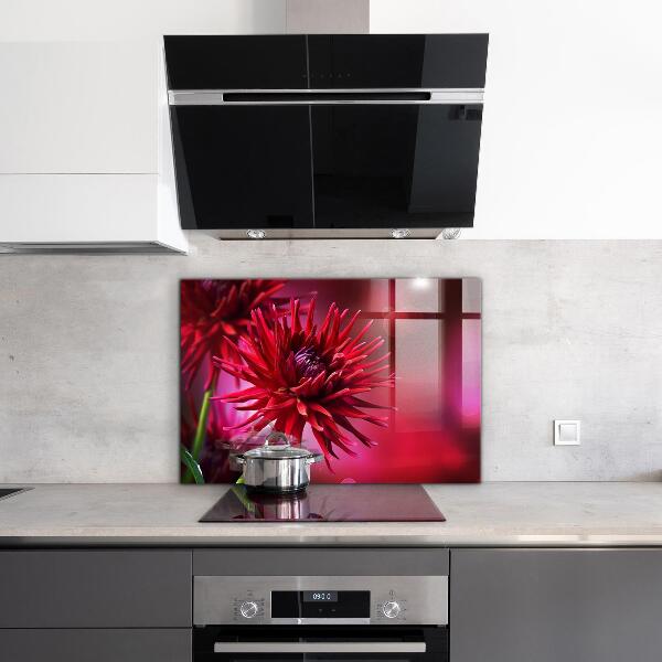 Skleněný panel Červený květ dahlia