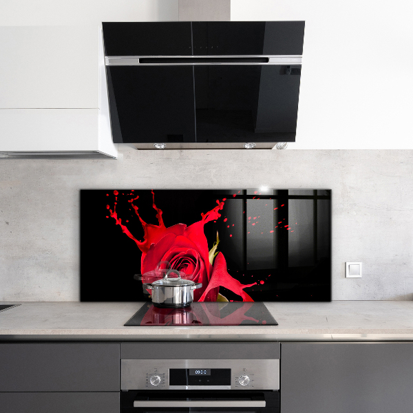 Skleněný panel Abstraktní červená růže