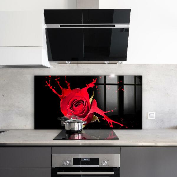 Skleněný panel Abstraktní červená růže