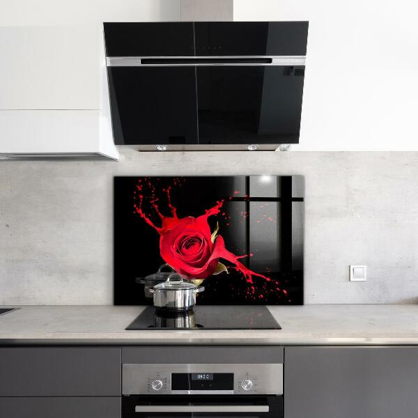 Skleněný panel Abstraktní červená růže