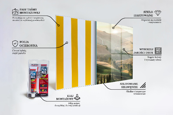 Skleněný panel Toskánská krajina s vinicemi