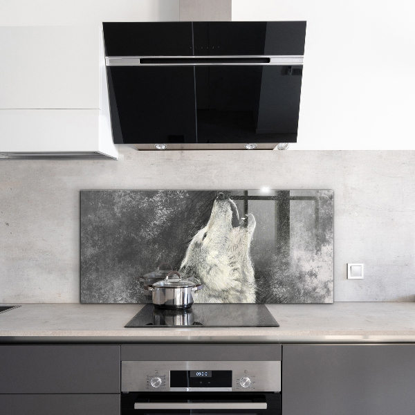 Skleněný panel Kanadský vlk ilustrace