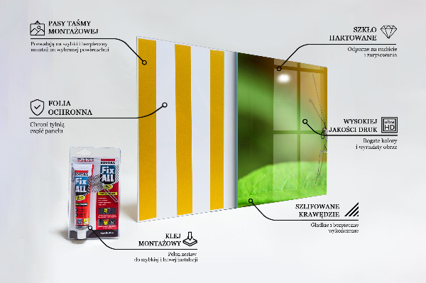 Skleněný panel Motýl na listu