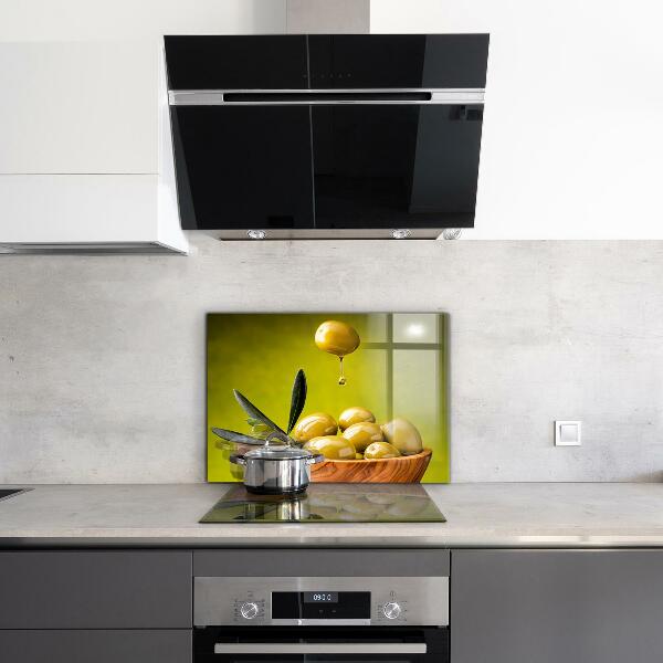 Skleněný panel Zelené čerstvé olivy