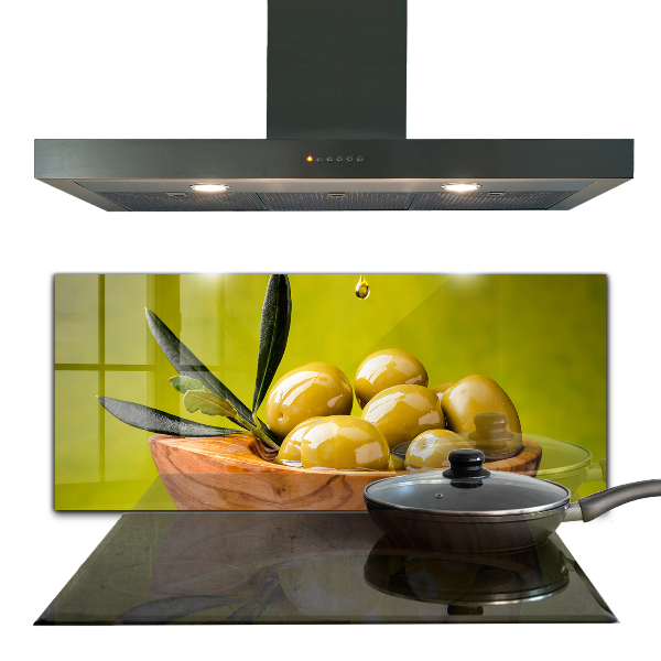 Skleněný panel Zelené čerstvé olivy