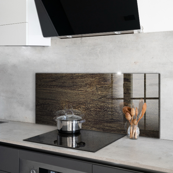 Skleněné obklady do kuchyně Retro textura dřeva