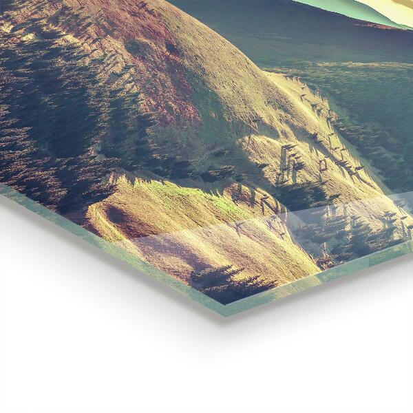 Skleněný panel Horská krajina na podzim