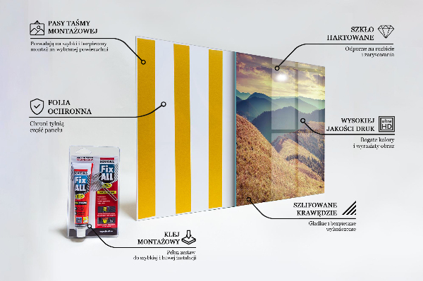 Skleněný panel Horská krajina na podzim