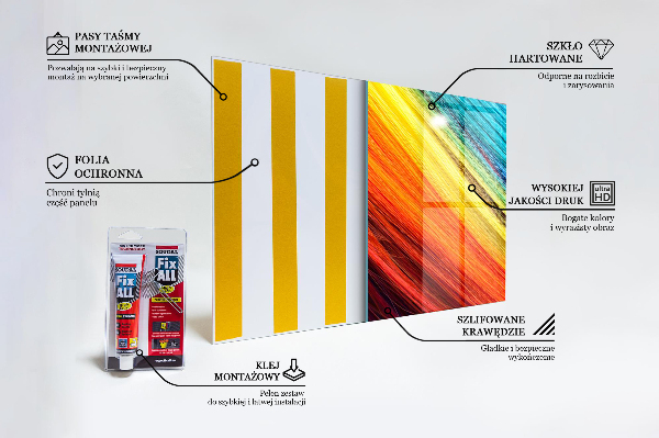 Skleněný panel Barevný grafický duhový vzor