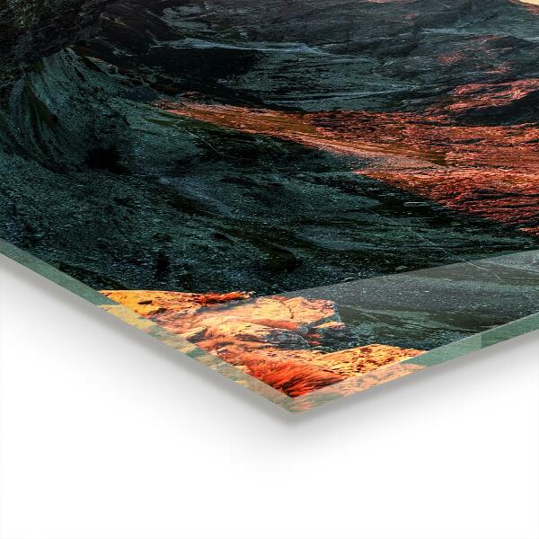 Skleněný panel Horské panorama západ slunce